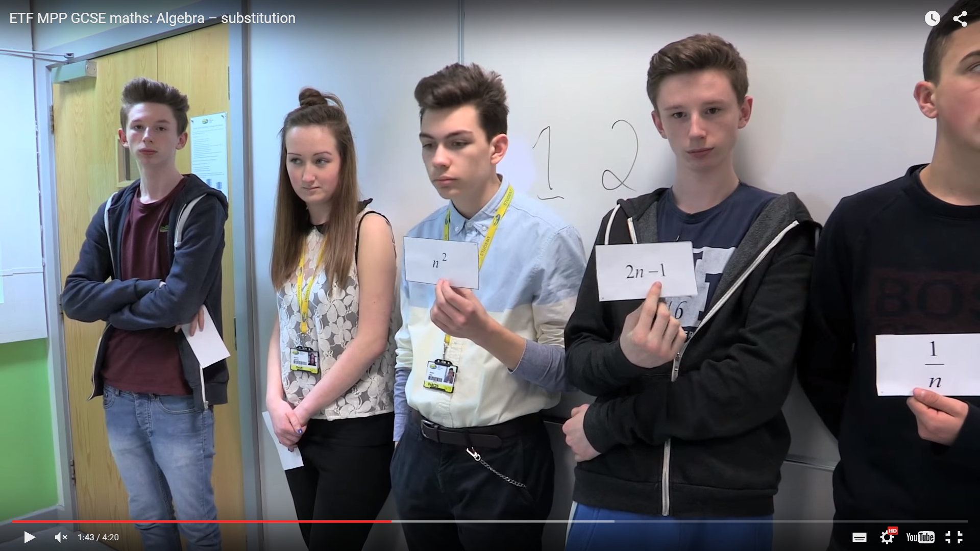 students substituting values into formulas